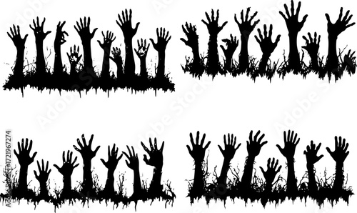 Zombie Hands Silhouette Collection