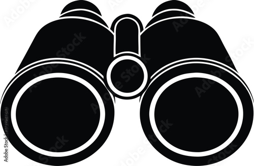  binocular vector, vision tool silhouette illustration  