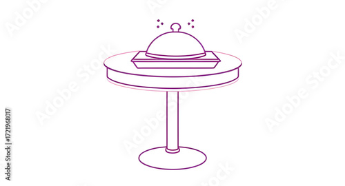 serving tray cartoon, silver cloche, kitchen cloche, restaurant service cloche, waiter cloche, banquet cloche, cloche illustration, covered dish, cloche hand drawn, food lid cartoon, dome cover, food 