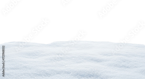 PNG snow cover isolated on transparent background, layer of snow clipart and graphic element, snowy surface for design projects	
