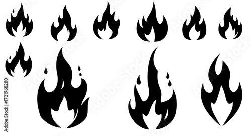 hot flames, fire element, flame clipart, fire graphics, fiery icons, fire collection, flame shapes, fire outline, flame silhouettes, fire art, flame pack, fire icon set, blazing flames, cartoon fire, 