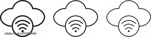 cloud computing concept vector.Digital cloud computing icon linking network circuitry, symbolizing technological connectivity