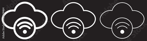 cloud computing concept vector.Digital cloud computing icon linking network circuitry, symbolizing technological connectivity