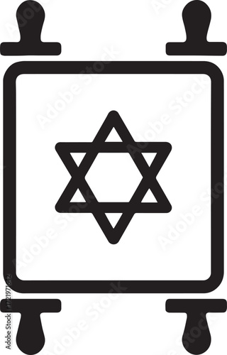 Scroll case icon silhouette, Jewish Torah holder, vector EPS, religious accessory design