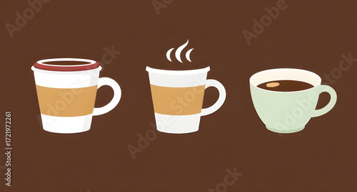 coffee cartoon, breakfast coffee mug, hot cocoa cup cartoon, coffee shop cups, coffee drink icons, cartoon cup set, coffee mugs vector, simple coffee cup cartoon, steaming hot mug, cafe illustration s