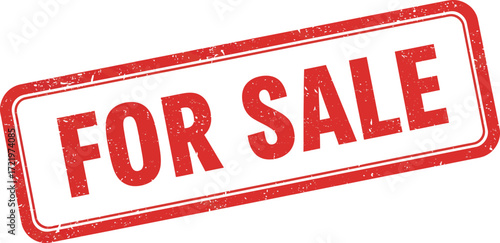 Red for sale stamp image graphic for commerce and business promotions isolated on transparent background