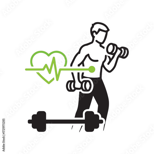 silhouette of a man lifting weights