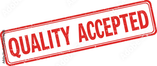 Quality accepted stamp graphic for approvals and certifications document seals isolated on transparent background