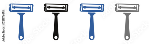 Razor blade icon vector set, razor vector icon set isolated on white background. 
