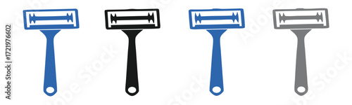 Razor blade icon vector set, razor vector icon set isolated on white background. 
