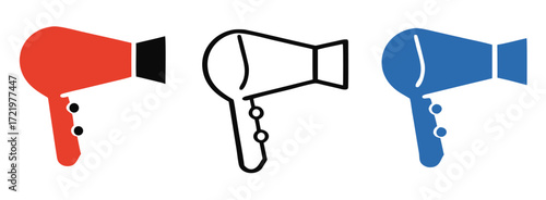 hairdryer icon set vector illustration isolated on white background 
