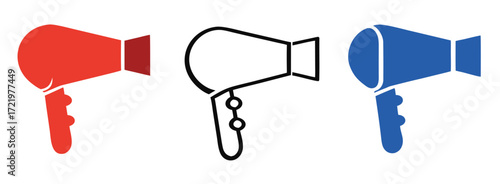 hairdryer icon set vector illustration isolated on white background 
