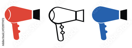 hairdryer icon set vector illustration isolated on white background 
