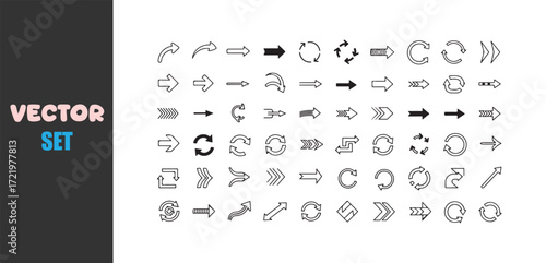 Collection of hand drawn arrow icons and symbols for design
