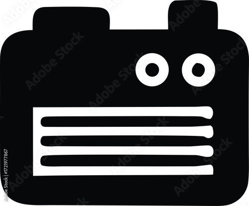 Retro camera icon simple silhouette design iconic vintage photographic equipment symbol for digital and print projects