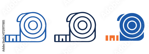 Measurement tape icon. Tape measure icon. Roulette construction symbol. Vector illustration. 
