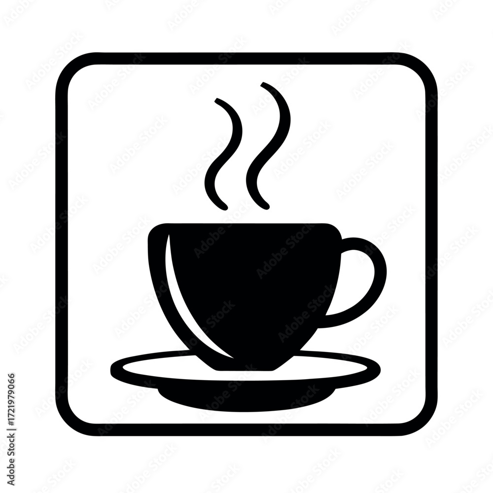 Obraz premium Minimal Flat Steaming Coffee Cup Vector Illustration