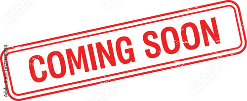 Upcoming announcement coming soon stamp graphic for marketing and promotions isolated on transparent background