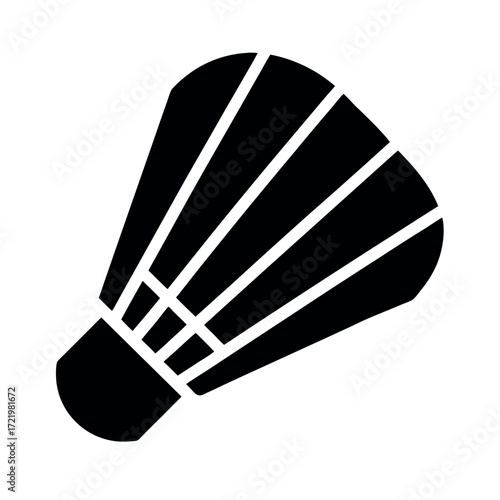 Minimal Glyph Badminton Shuttlecock Birdie Vector Illustration