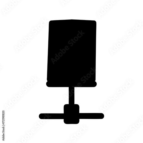 Stylized black silhouette illustration of a network server stack hardware configuration