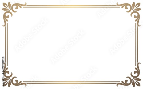 Elegant ornate decorative rectangle frame with flourishes and scrollwork accents