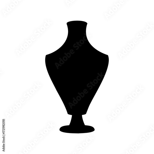 Elegant black silhouette of a vase or urn on white background design