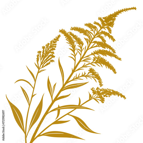 golden rod on white background 