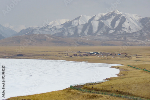 mountain landscape with snow and mountains