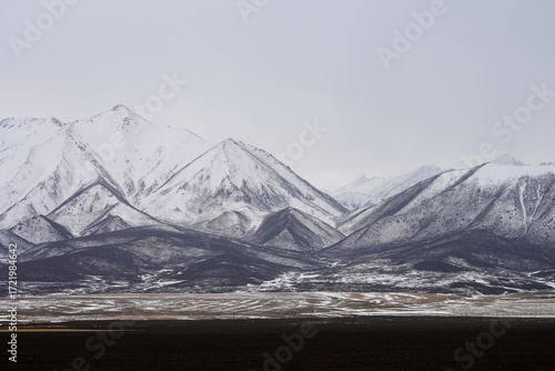 snow covered mountains