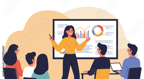 Professional training session with data presentation and collaborative learning
