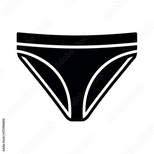 Minimal Glyph Underwear Briefs Panties Vector Illustration