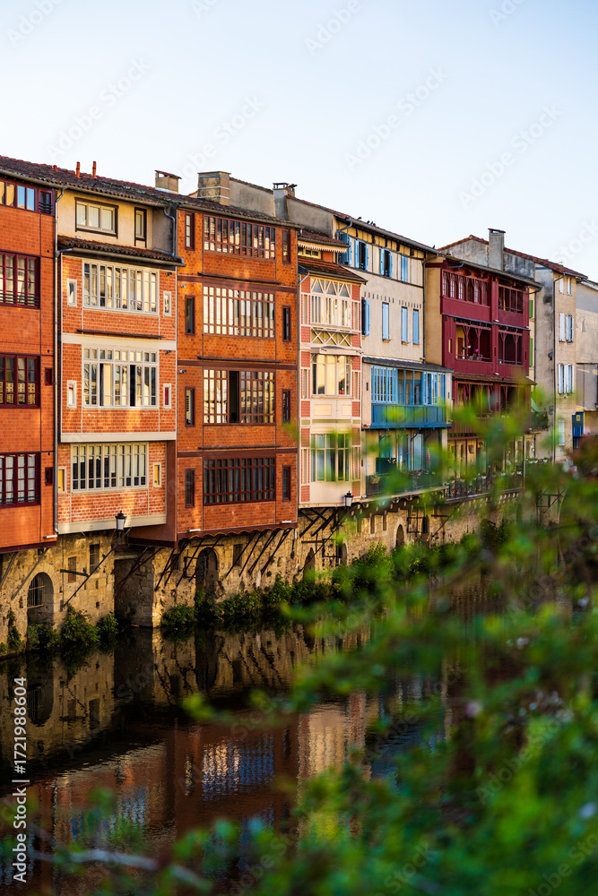 Naklejka premium Old Weavers, Papermakers and Tanners’ Houses Along the Agoût River in the Historic Center of Castres