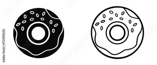 Donut icon vector. doughnut icon. donut logo 
