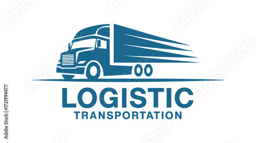 Modern truck logo for logistic transportation services company branding