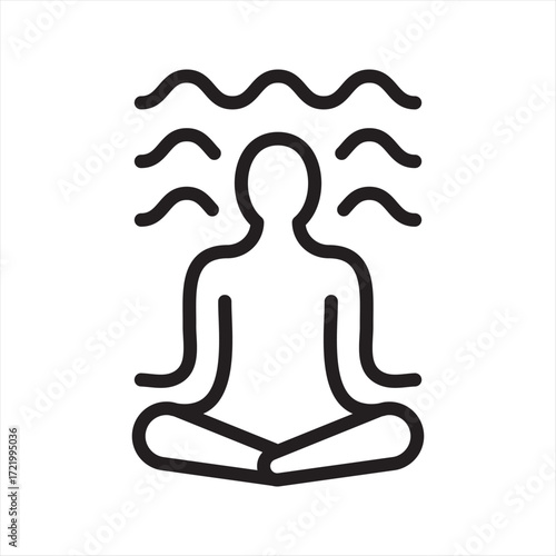 Meditation Practice Peaceful simple line icon