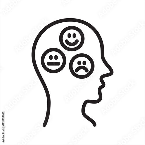 Inner Thought Emotion simple line icon