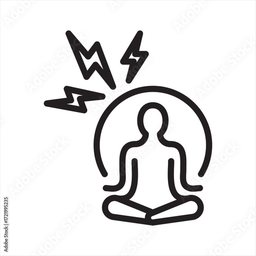 Stress Management simple line icon