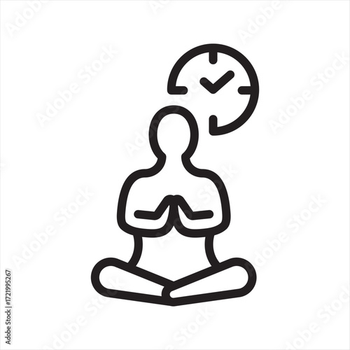 Meditation Time simple line icon