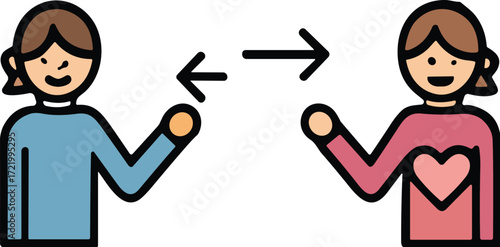 Equal Pay Icon Vector | Balance Scale Equality Illustration