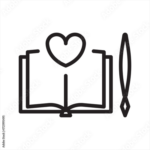 Gratitude Journal simple line icon