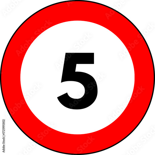 Speed limit 5 kmh sign