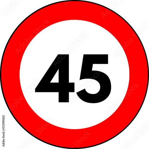 Speed limit 45 kmh sign