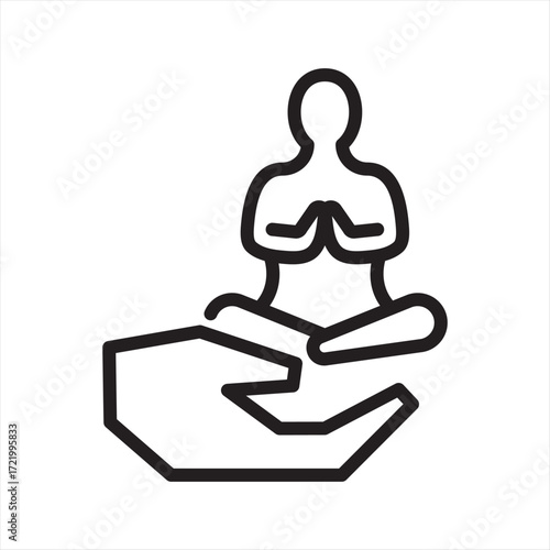 Self-Discipline focus simple line icon