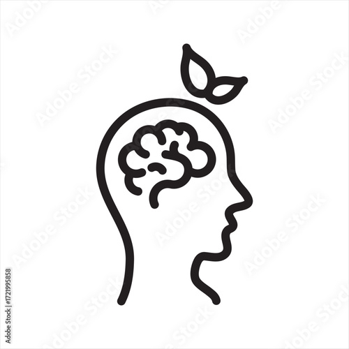 Meditation Mindfulness simple line icon