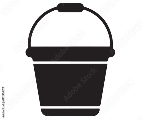 Bucket silhouette vector illustration isolated on white background
