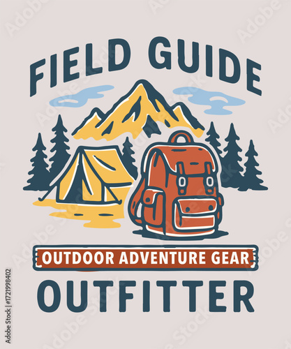 design vintage retro tshirts with handdrawn illustrations and outdoor clothing