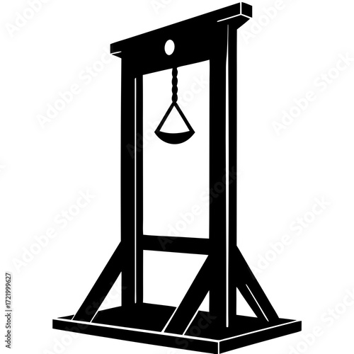 Guillotine Execution Device Silhouette