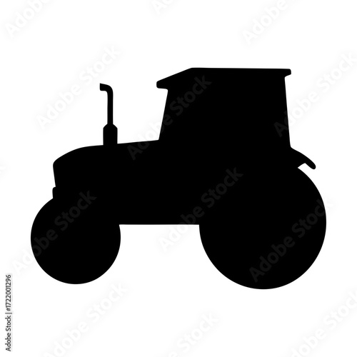 Tractor vector image silhouette farm equipment agricultural machinery farming vehicle heavy duty black icon