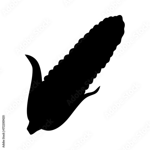Download black corn silhouette vector image for agriculture farm and healthy eating design projects now