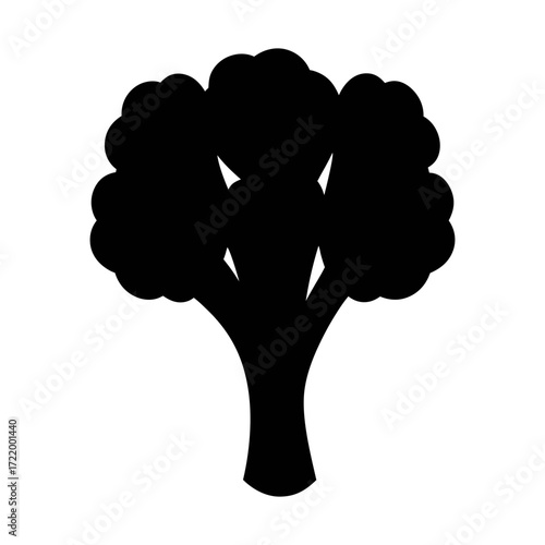 Broccoli vegetable vector illustration silhouette healthy food nutrition diet cooking recipe 90